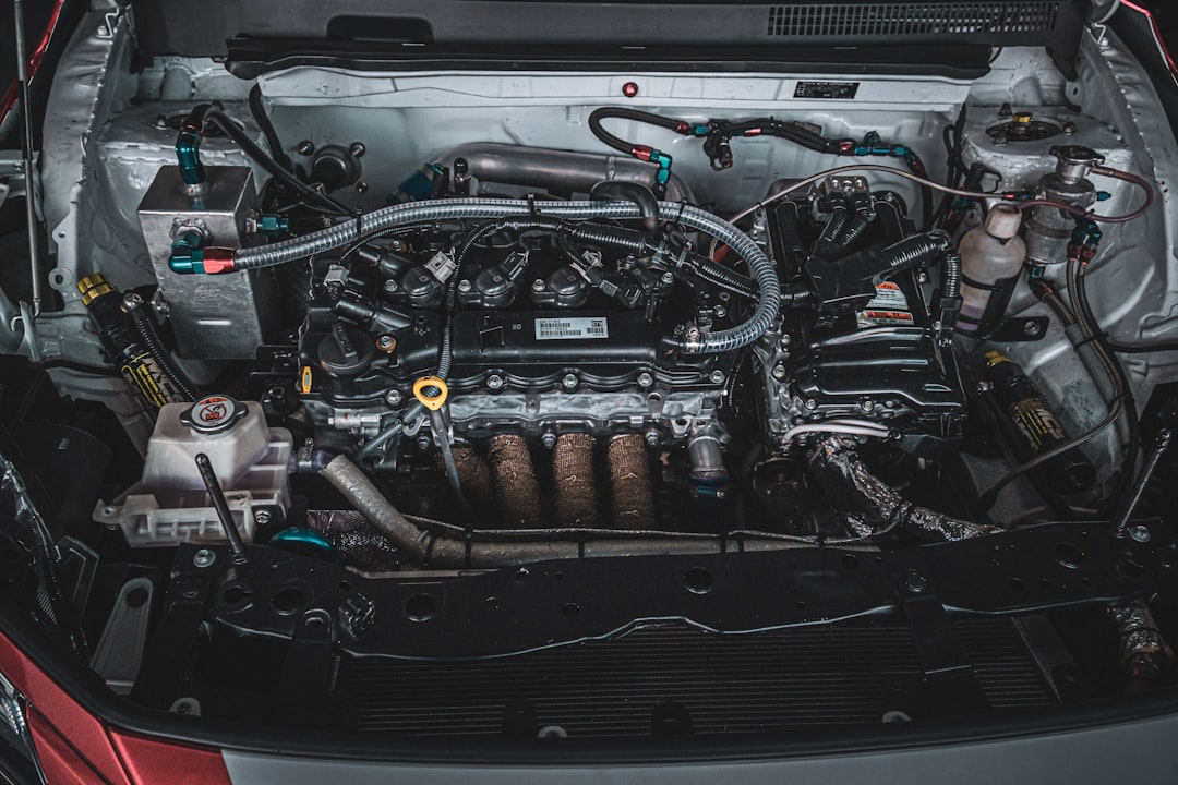 High-performance car engine and its intricate components.