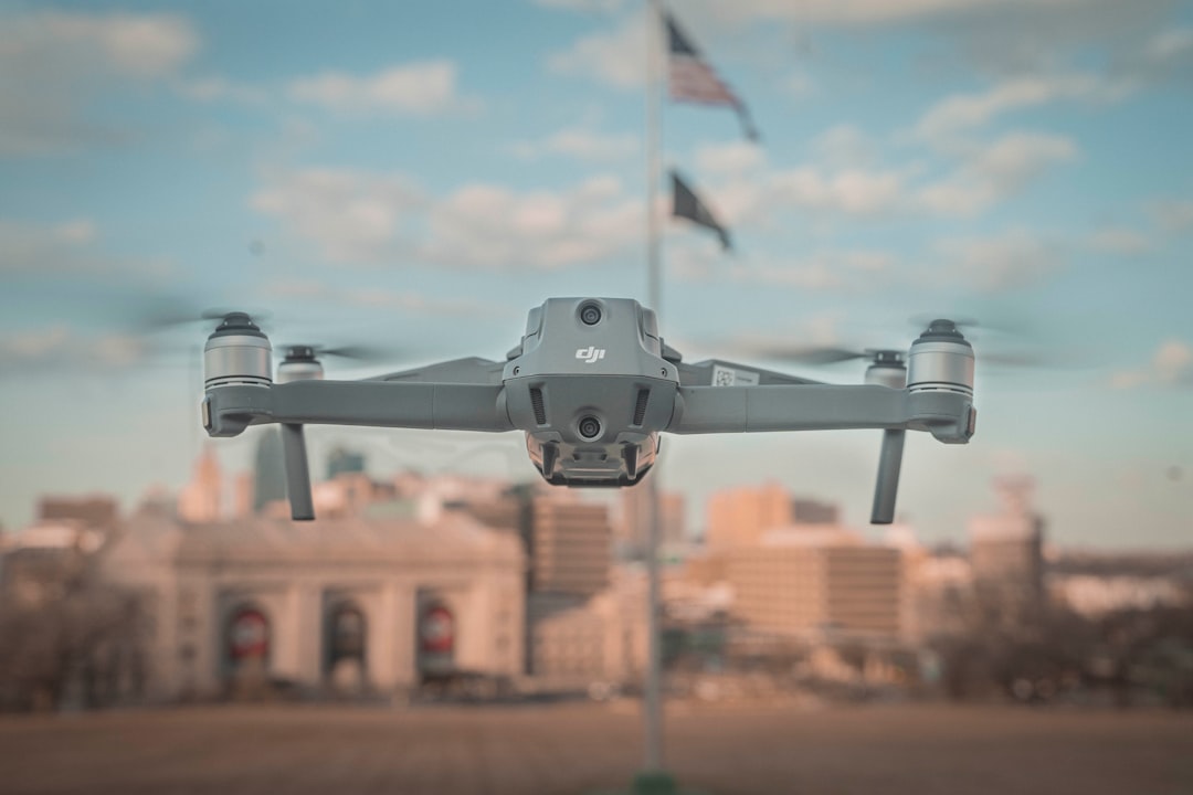 gray flying drone in macro photography