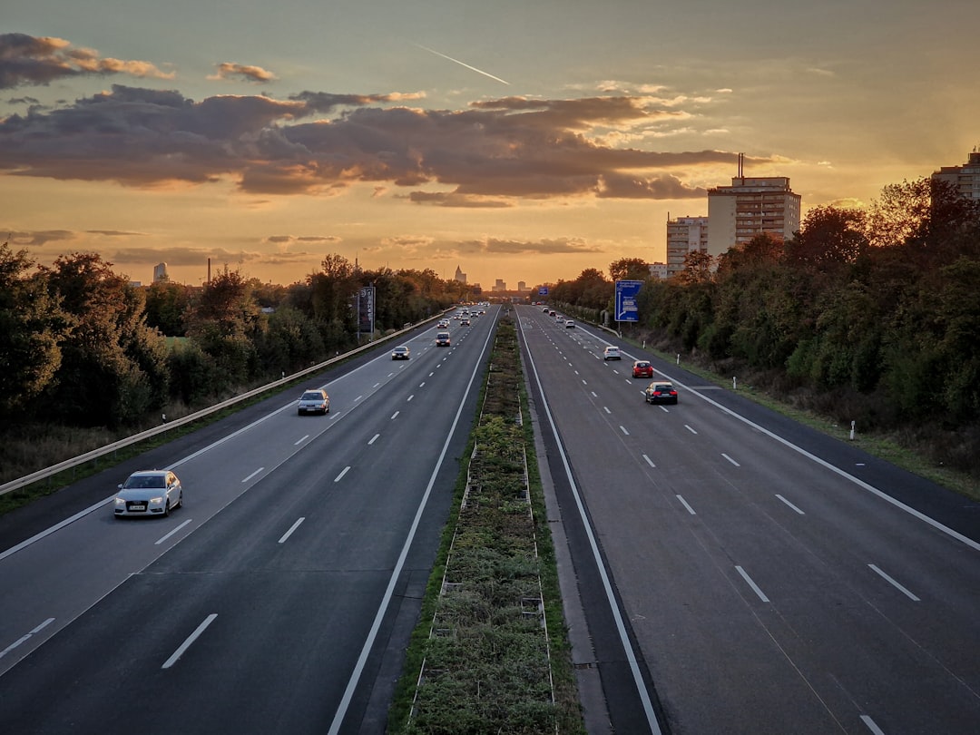 a highway with cars on it